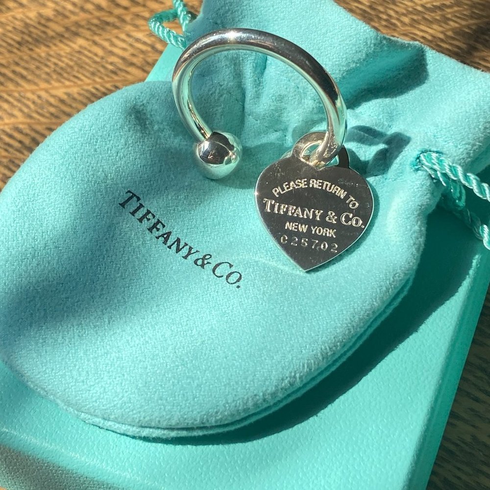 Return to Tiffany Heart Tag Key Ring in Sterling Silver - Never Used